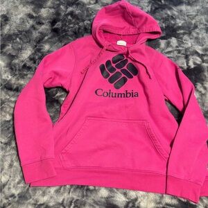 Columbia Women's Hooded Fleece Pullover - Hot Pink with Black Logo